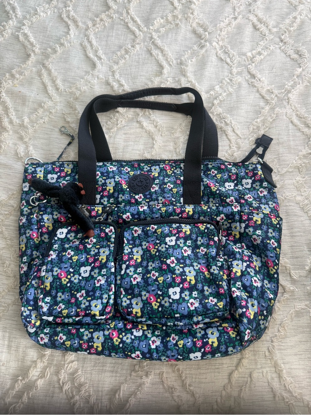 Kipling Floral Print Satchell Tote Bag